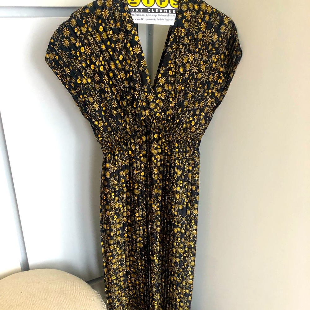 Sandro Vienne Floral Silk Midi Dress Size 36